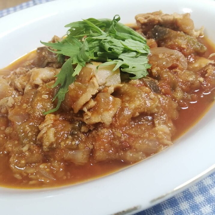 夏にぴったり！ナスと豚肉のトマト煮込み